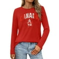 thumbnail image 1 of MHFRRA Camiseta de Manga Larga para Mujer con La Bandera del Día de Canadá y La Hoja de Arce Canadiense. Rojo, 1 of 3
