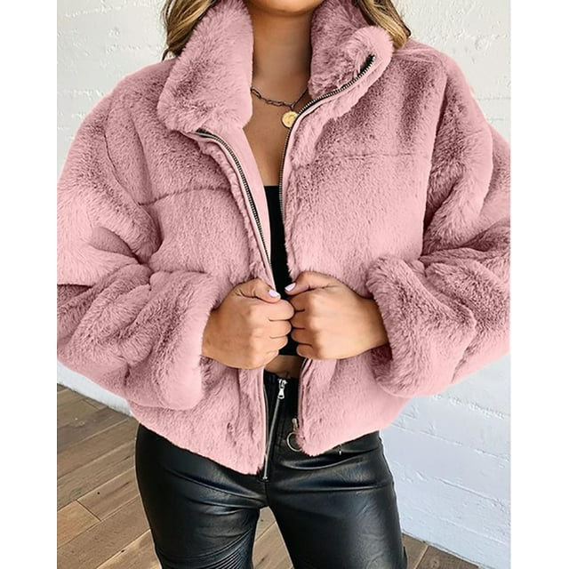 REDHOTYPE Women's Button Long Sleeve Brushed Jacket Coats with Pockets