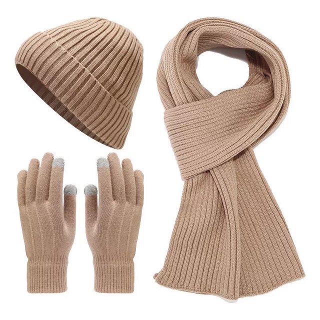 L Guantes De Bufanda De Gorro De Punto Cálido De Invierno