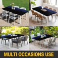 thumbnail image 5 of Navy Blue Black Ombre Table Cloths for 3 Foot Rectangle Tables, Modern Abstract Striped Gradient Patio Waterproof Elastic Fitted Tablecloths, Washable Rectangular Table Cover for Camping, 5 of 8