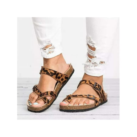 

UKAP Womens Toe Ankle Strap Wide Fit Flat Sandals Lady Summer Beach Peep Shoes