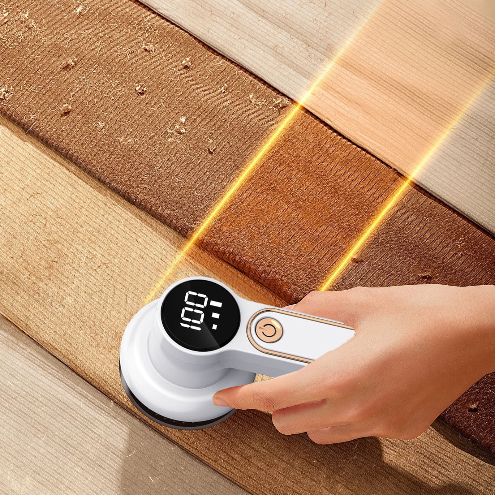 Rasoir à Tissu Anti-Bouloches, Défroisseur Rechargeable, Écran Led 3 Vitesses, Alimenté par Batterie, pour Tricots, Antistatique, Prêt pour le Voyage, Outil de Toilettage à Domicile, Ihhxbz / Blanc