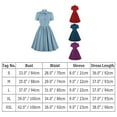 thumbnail image 3 of IBTOM CASTLE Women Vintage V Neck Ruffle Swing Dress 50s 60s Button up Rockabilly Prom Cocktail Party Midi Evening Dress XXL Purple - Bowknot, 3 of 3