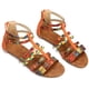 thumbnail image 1 of Sandalias planas para mujer, sandalias de verano, sandalias de vestir de gladiador, pantuflas de tobillo, correas tejidas, chancletas, tanga, zapatos de playa bohemios Adepaton WMZL-1678-4, 1 of 7