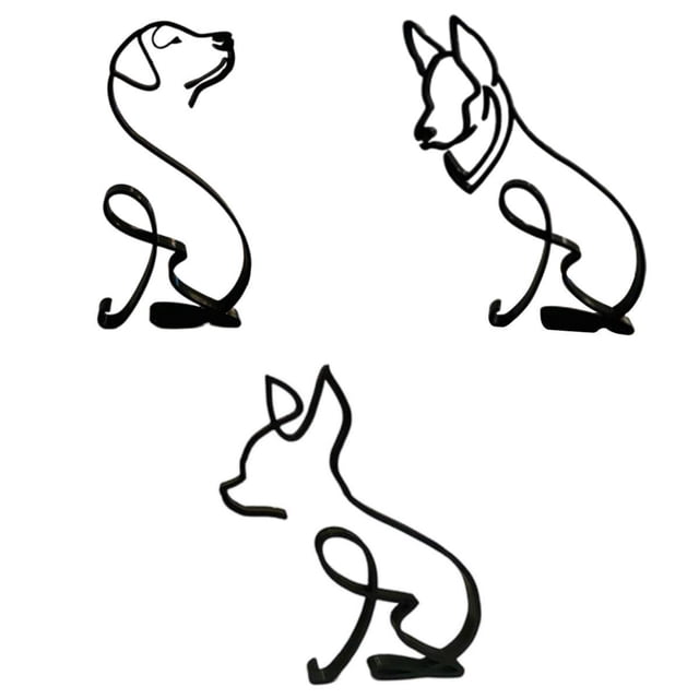 3 Esculturas Modernas para Perros Y , Coleccionables, Decoración para Oficina Y Dormitorio BLESIY Estatuilla de animales