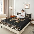 thumbnail image 4 of Castle Fairy Boys Girls Leopard Print Bowknot Twin Sheet Sets,Cheetah Print Bedding, 4 of 7