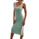 thumbnail image 4 of VISgogo Vestido de verano para mujer, patchwork, cuello en U, elástico, ajustado, ceñido al cuerpo, falda ajustada para mujer VISgogo moda, 4 of 6