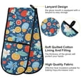 thumbnail image 4 of Dailycode Double Sided Oven Mitt with Loop Heat Resistant Kitchen Long Potholders 7" x 35" Strawberry Orange Flower, 4 of 6