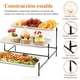 thumbnail image 4 of Bandeja de 3 Niveles para Fiestas, Bandejas de plástico de 30x17cm para Alimentos, Bandejas Reutilizables Blancas con Soporte de exhibición de Metal Negro para Alimentos, 4 of 8