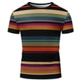 thumbnail image 4 of LODIENY Mens Striped T-Shirts Lightweight Quick Dry Summer Short Sleeve Stretch Crewneck Athletic Workout Tees Tops Loose Fit Casual Color Block Sport Outdoor Beach Tshirt Multicolor#03 M, 4 of 4