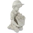 thumbnail image 3 of 15" Solar LED Lighted Boy with Flowers Outdoor Garden Statue, 3 of 5