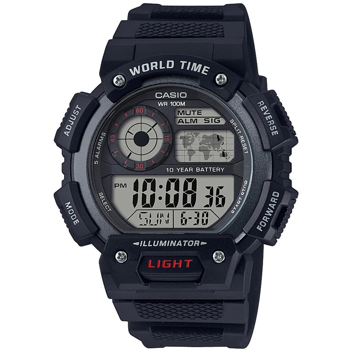 casio illuminator 5 alarms world time