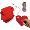 thumbnail image 1 of 100 Red Heart Kraft Paper Gift Tags with 10m Red-White Hemp Rope - Bulk 100pcs, 1 of 5