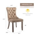 thumbnail image 6 of Tzicr Tufted Dining Chairs Set of 6, Upholstered Dining Chairs with Nailhead Back, Nailhead Trim, Velvet Dining Chairs for Kitchen/Bedroom/Dining Room(Khaki), 6 of 7