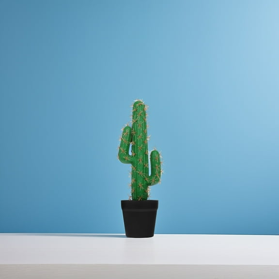 SKISUNO Artificial Tall Faux Cactus Plant with Pot Realistic Greenery Decoration for Porch