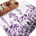 thumbnail image 2 of 6'x9' Area Rugs, Purple Flowers Indoor Outdoor Area Rug for Living Room Bedroom, Spring Farmhouse Botanical Floral Herbs Washable Bathroom Rugs Kitchen Floor Carpet Mats Home Decor Aesthetic, 2 of 8