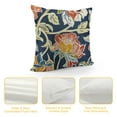 thumbnail image 4 of Creowell Chinoiserie Pillow Cover Yellow Floral Navy Blue Outdoor Throw Pillow Covers Vintage Flowers Pillowcase Square Cushion Cover for Bedroom Sofa Couch Home Decor，Multi-Size, 4 of 5