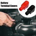 thumbnail image 2 of 2 pares de cubiertas de terminal de batería, protector de bota, tapas de lugs de cable para coches y barcos 2.05"x1.06"x1.18" negro rojo, 2 of 7