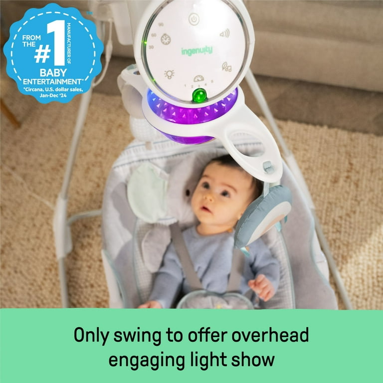 Free Shipping! Ingenuity Baby Swing Gray Motorized Vibrating