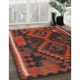 thumbnail image 3 of Ahgly Company Machine Washable Indoor Square Contemporary Chestnut Brown Area Rugs, 5' Square, 3 of 7