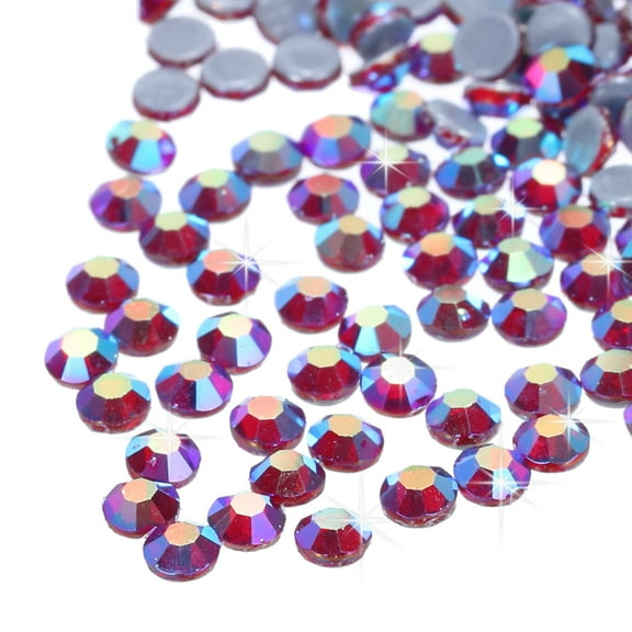 Uxcell 2880 Pcs Hotfix Rhinestones Flatback Crystal Glass Gems Art(SS6 2mm,Dark Red Color)