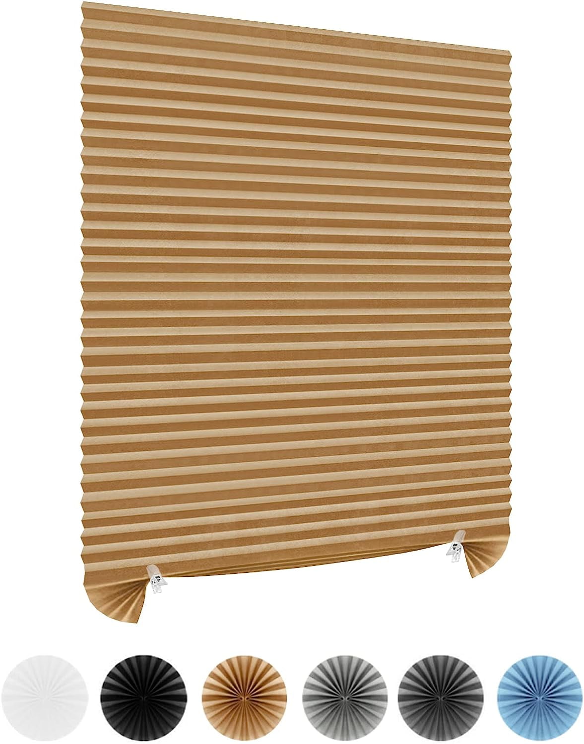 Cordless Window Blinds No Drill Cut to Size Clip On Self Adhesive Pleated Paper Shades Temporary Blinds for Nursery Bedroom Kitchen Bathroom