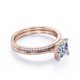 thumbnail image 3 of JeenMata Anillo de Boda de 1,50 Quilates con Corte Princesa, Engaste en Garras y Detalles Pavé en Baño de Oro Rosa de 18 K sobre Plata (Personaliza la Banda de Tu Anillo de Bodas), 3 of 6