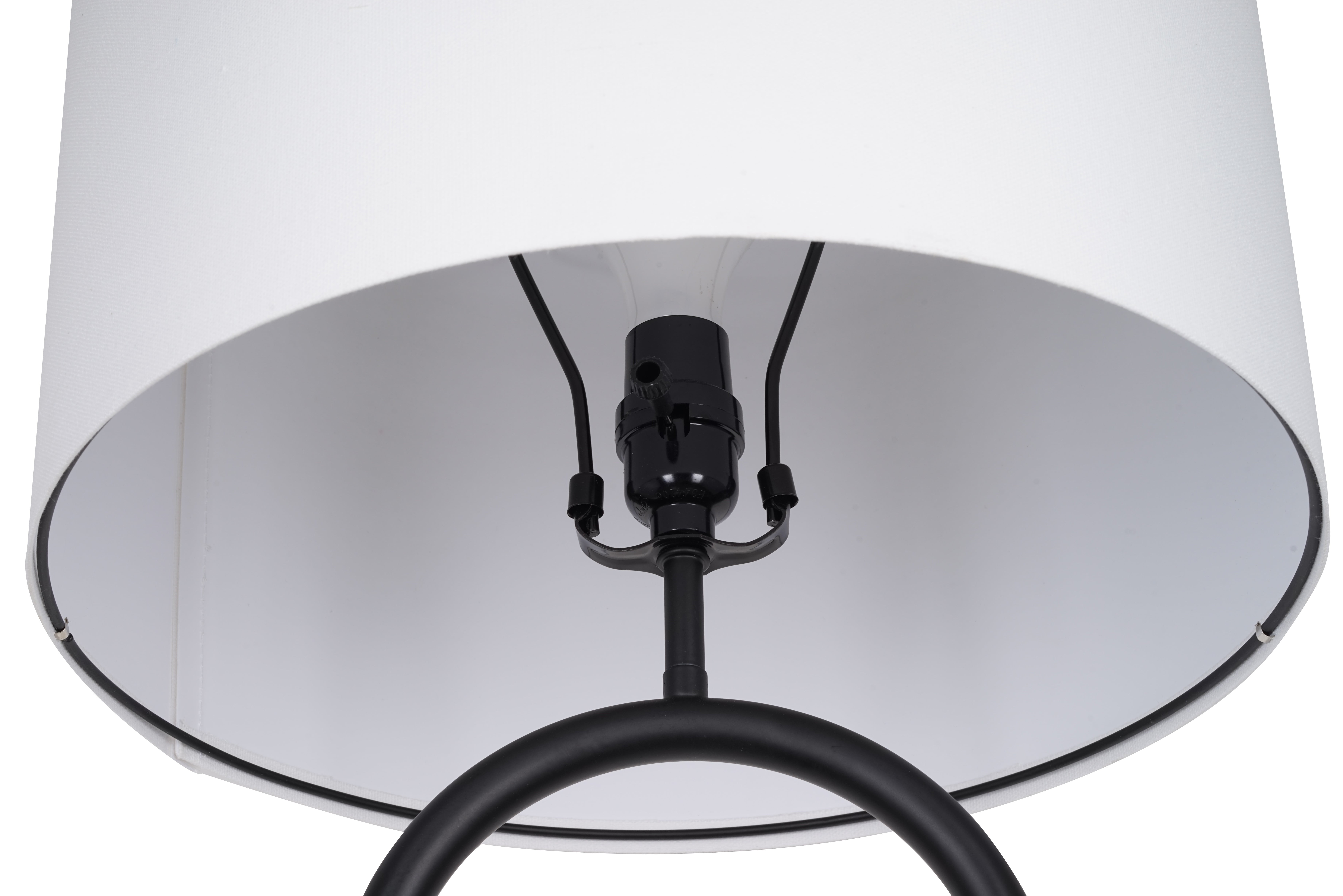 Mainstays 64" Dual Pole Arch Metal Floor Lamp, Black Finish with White Fabric Drum Shade