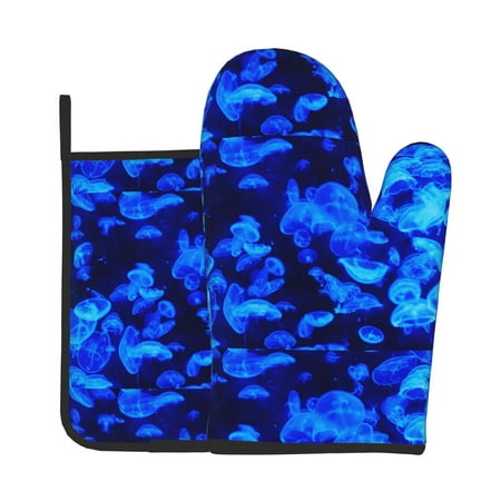 

Oven Gloves Hot Pads For Kitchen Decor Blue Sea Ocean Heat Resistant 2pcs For Cooking Baking Bbq