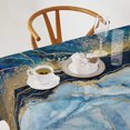 thumbnail image 3 of Marble Waterproof Tablecloth,Abstract Navy Blue Marble Silver Liquid Gold Foil Cracked Lines Reusable Oil-Proof Table Cover for Kitchen Dining Room Party Holiday Celebration Decor Rectangle-60 x120, 3 of 6