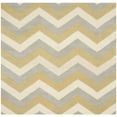 thumbnail image 6 of SAFAVIEH Chatham Jake Zigzag Stripes Wool Area Rug, Grey/Gold, 5' x 5' Square, 6 of 10