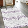 thumbnail image 4 of 3x5 Area Rugs, Purple Grey Branch Non-Skid Rubber Backing Large Rectangle Rugs - Living Room Bedroom Home Office, Spring Summer Pastoral Botanical Indoor Floor Mat Carpets Washable Rug, 4 of 9