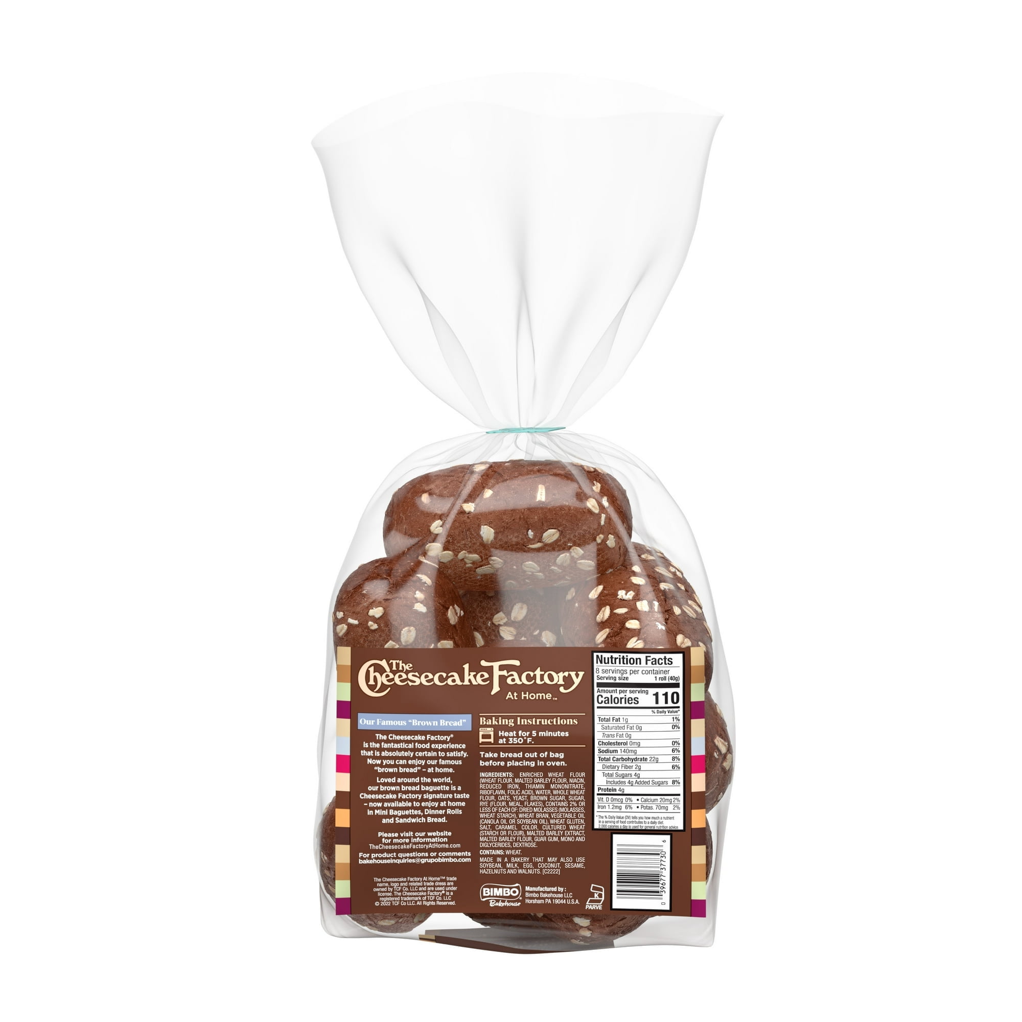 The Cheesecake Factory At Home Famous "Brown Bread" Wheat Dinner Rolls..Pack of 2