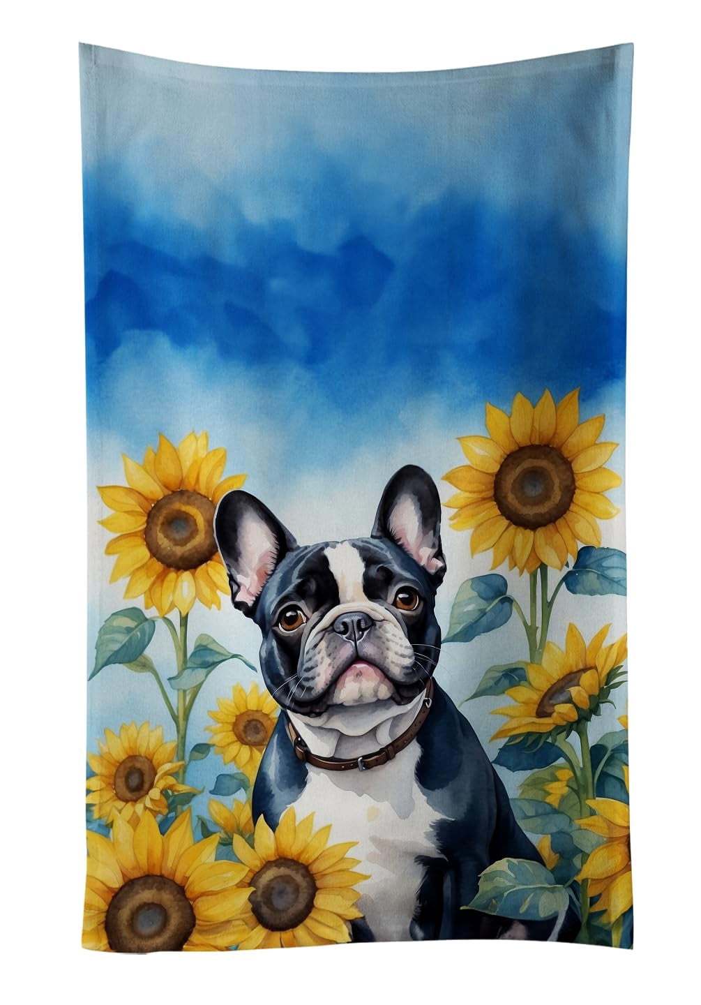 Coton de Tulear in Sunflowers Kitchen Towel 15 in x 25 in
