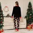 thumbnail image 5 of Family Christmas Pajamas Matching Sets – Black Long Sleeve Tops and Pants with Santa Claus and Reindeer Print, Festive Holiday Sleepwear Outfits for Couples and Families, 5 of 5