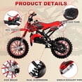 thumbnail image 6 of Gpower 49cc Dirt Bike for Kids 6-15,2-Stroke Gas Powered Mini Dirt Bike,1.5L Fuel Capacity,1-Seater,Red, 6 of 7