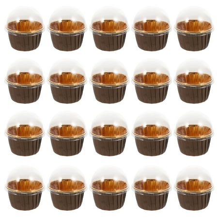 

100Pcs Exquisite Roll Cake Cups High Temperature Resistant Muffin Cups (Coffee)