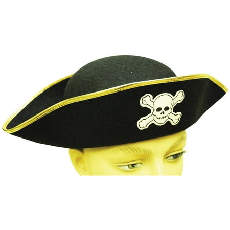 Felt Pirate Hat Economy One Size Adult Halloween Accessory - Walmart.com