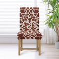 thumbnail image 3 of COEQINE Chair Covers for Dining Chairs, Removable Kitchen Parsons Chair Slipcovers Universal Fit Washable Furniture Protector for Stain & Scratch Protection, Set of 1, Cow Print Beige Brown, 3 of 7