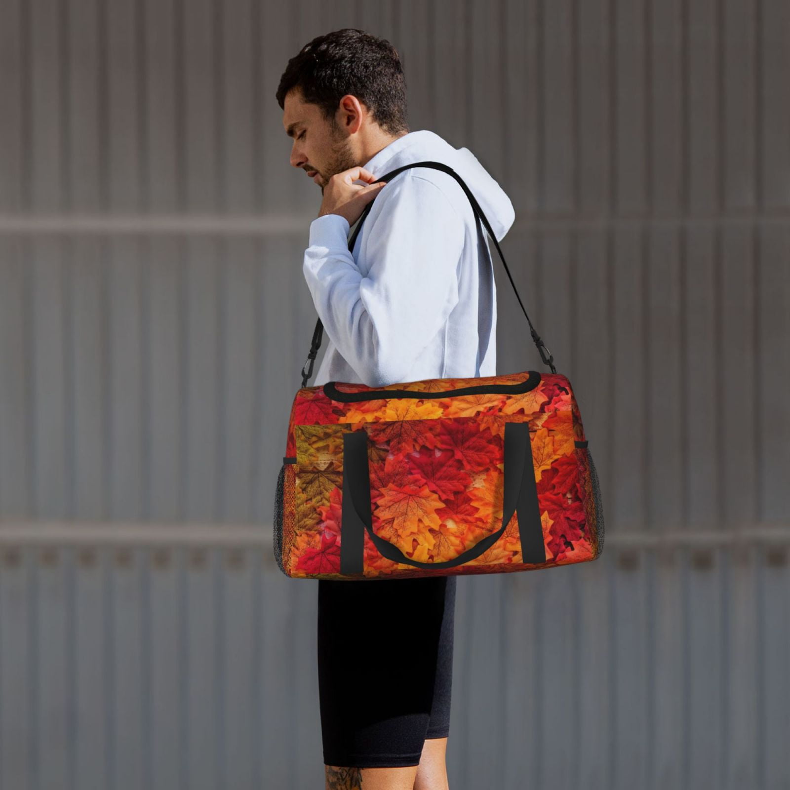 Fuzoiu Autumn Leaf Print Travel Duffle Bag,Carry On Tote Bags,Duffel Bag,Sport Gym Bag, Hospital Bag for Labor and Delivery, Overnight Bag,Luggage Bag