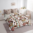 thumbnail image 2 of Manfei Bohemian Aztec King Bedding 7pcs,Rustic Cow Print King Bed in a Bag,Red Teal Brown, 2 of 6
