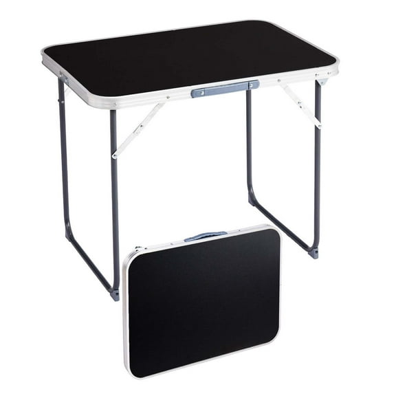 Wqmh 2.3 FT Ft Folding Portable Camping Table, RV Dining Tables for Inside, Outdoor Camping for 2 People, Tailgate, BBQ, Dining, Picnic, Beach, Garden, Party, Black