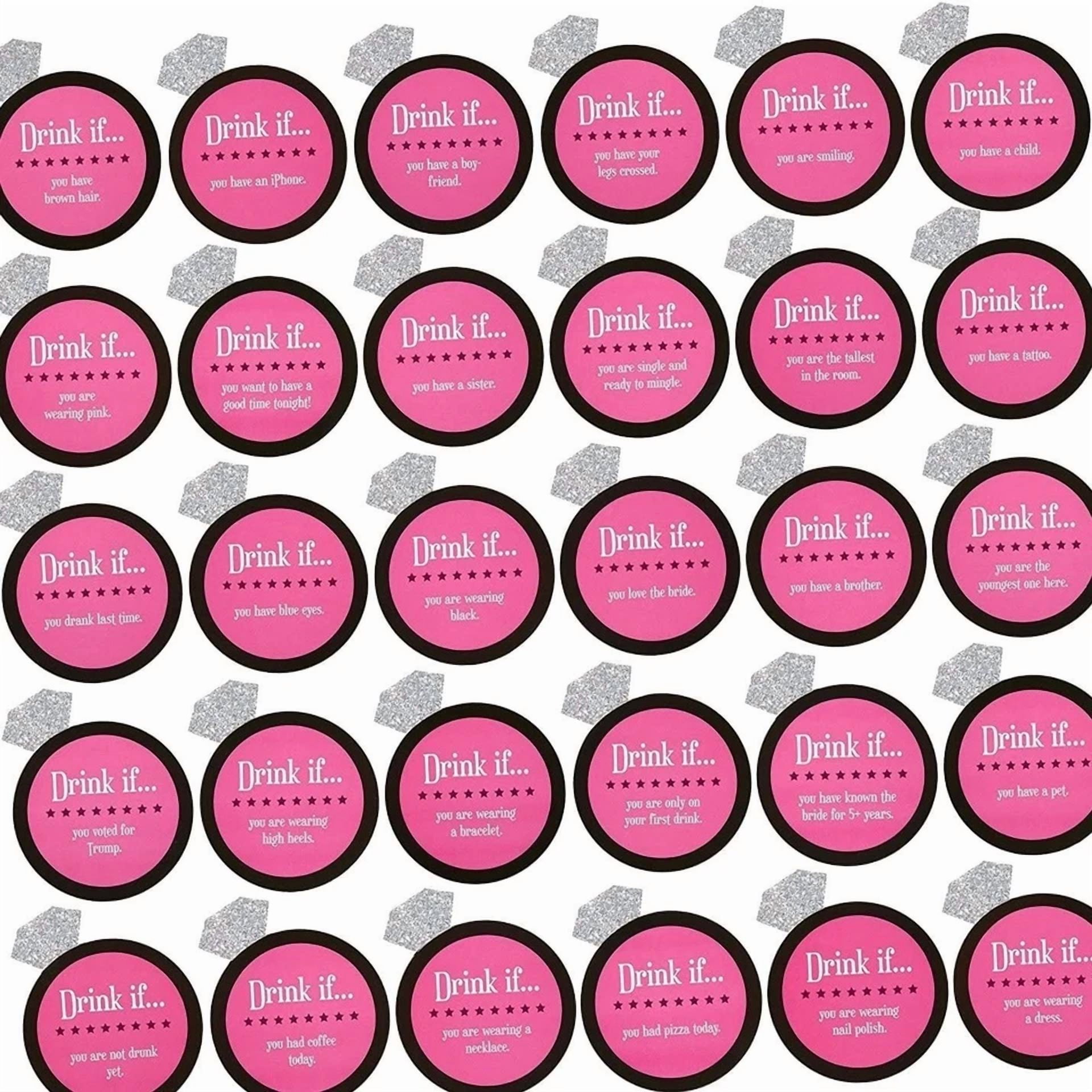 BUTTERFLY- 30 Pcs Black Pink Drink If Card Game - Bridal Shower Bachelorette Party Supplies