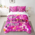 thumbnail image 2 of Castle Fairy Female Men Women Eat Sleep Basketball Bedding Comforter Set 7-Piece,Geometric Honeycomb Hexagon King Bedding Sets,Abstract Gradient Ombre Ultra Soft Bed Sheets,Luxury Bedroom Decor, 2 of 8