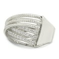 thumbnail image 3 of Sterling Silver CZ & Textured Twisted Band QR7104, 3 of 6