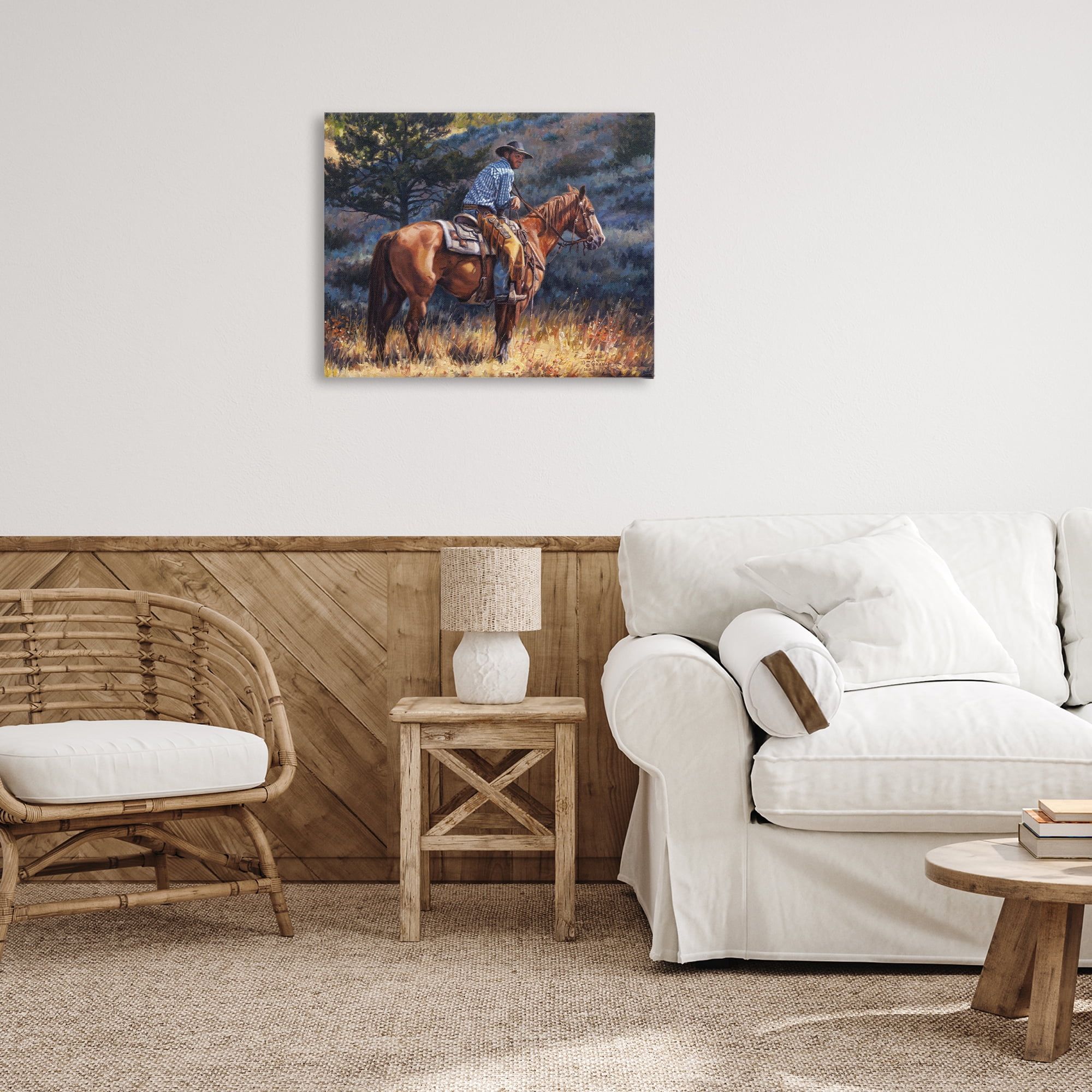Stupell Industries Early Start Cowboy Animals & Insects Painting Gallery Wrapped Canvas Art Print Wall Art, 30 x 24