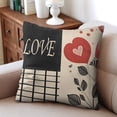 thumbnail image 4 of Valentine's Day Buffalo Grille Black and Red Heart Love Throw Pillow Covers 18 X 18 Inch, Set Of 2, Linen Study Sofa Cushion Cover Indoor Living Room Home Decor, 4 of 7