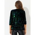 thumbnail image 4 of Chaqueta elegante Allegra K con lentejuelas para mujer Verde M, 4 of 5
