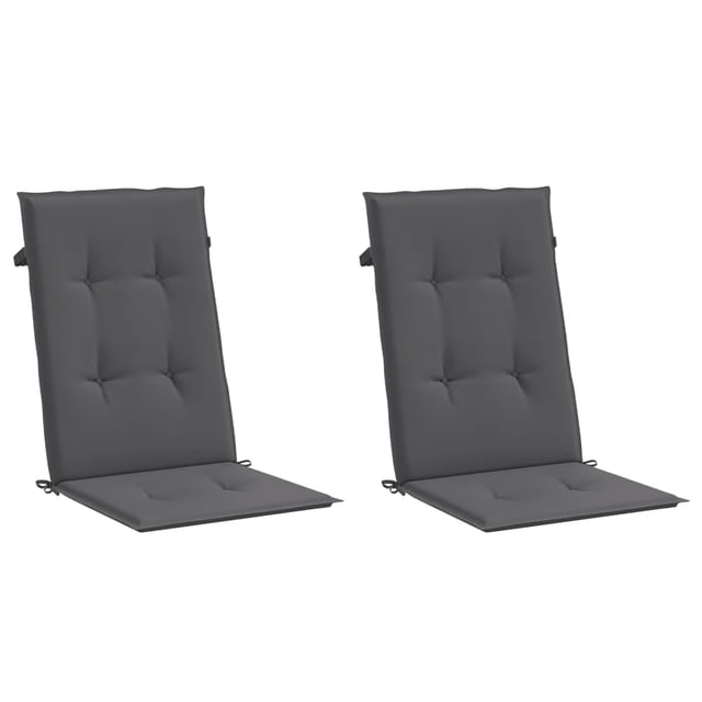 Cojines para Silla Casafoyer Jardín 2 piezas Antracita 120x50x3 cm