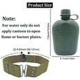 thumbnail image 2 of Plastic Military Canteen, 1 Quart Portable Army Water Bottle with Cup Sleeves and Waist Belt for Hiking Camping Climbing and Most Outdoor Activities, 2 of 6